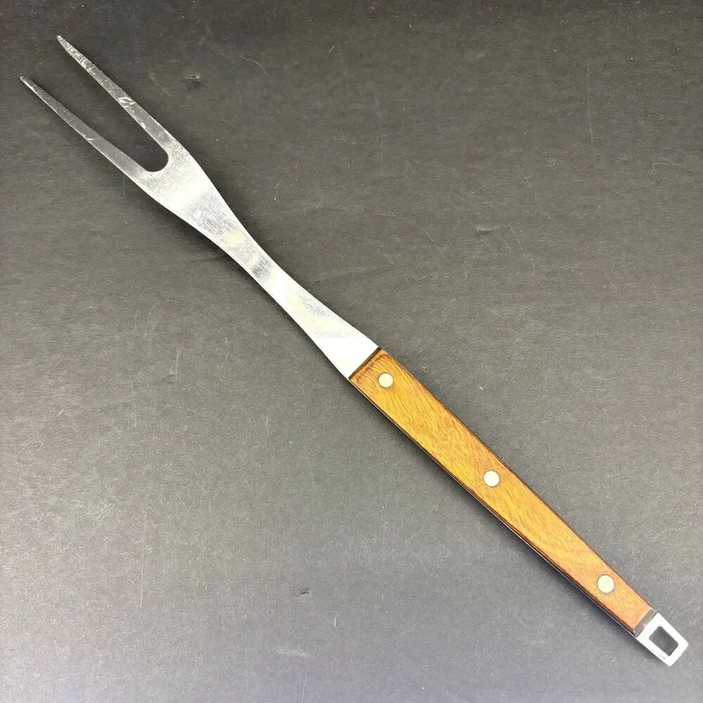 EKCO Flint 2 Prong 12” Meat‎ Carving Fork Mid Century Modern Stainless Vintage